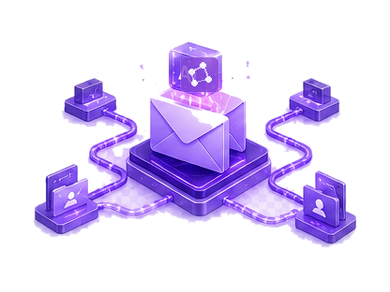 SmartMail AI 智能邮件与工单处理软件插画